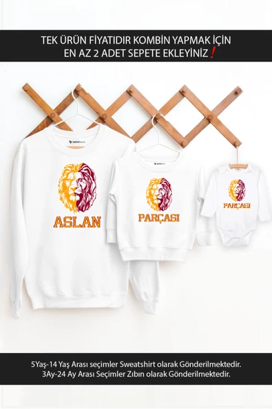 Sarı Kırmızı Aslan Parçası Baba Oğul Kız TEK ÜRÜN FİYATIDIR KOMBİN YAPMAK İÇİN EN AZ 2ADET SEPETE EK