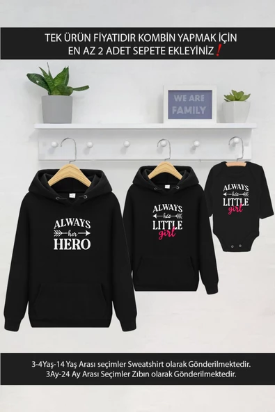 Always Hero Girl Baba Kız (TEK ÜRÜN FİYATIDIR KOMBİN YAPMAK İÇİN EN AZ 2 ADET SEPETE EKLEYİNİZ)