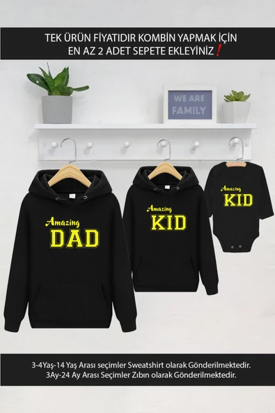 Amazing Dad Kid Baba Oğul Kız (TEK ÜRÜN FİYATIDIR KOMBİN YAPMAK İÇİN EN AZ 2 ADET SEPETE EKLEYİN)