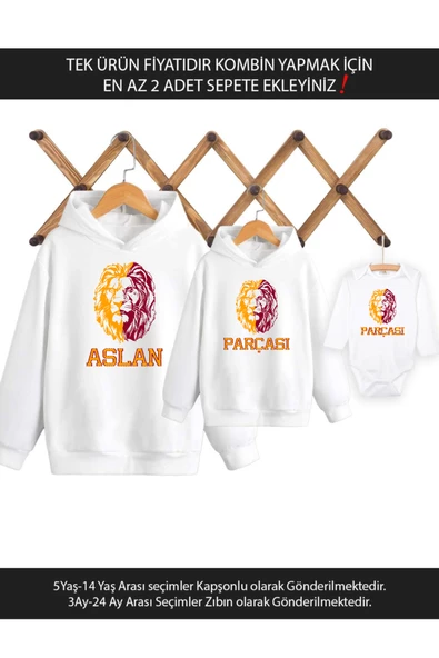Sarı Kırmızı Aslan Parçası Baba Oğul Kız TEK ÜRÜN FİYATIDIR KOMBİN YAPMAK İÇİN EN AZ 2ADET SEPETE EK
