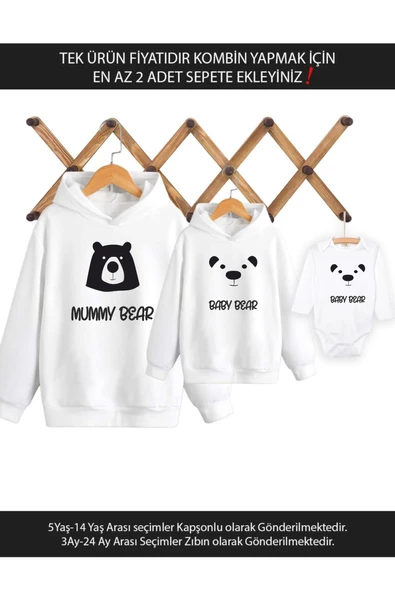 Mummy Baby Bear Anne Oğul Kız(TEK ÜRÜN FİYATIDIR KOMBİN YAPMAK İÇİN EN AZ 2 ADET SEPETE EKLEYİNİZ)