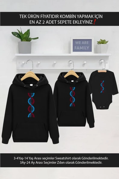 Bordo Mavi Dna Baba Oğul Kız (TEK ÜRÜN FİYATIDIR KOMBİN YAPMAK İÇİN EN AZ 2 ADET SEPETE EKLEYİNİZ)