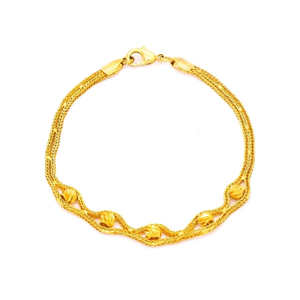 BZ 22 Ayar Altın Kaplama Spor Zarif Dorika Bayan Bileklik BLK-314