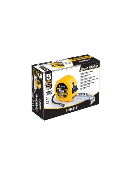 Çelik Şerit Metre 5m x 25MM Çelik Şerit Metre 5m x 25MM 1 Çelik Şerit Metre 5m x 25MM 2 Sgs Çelik Şerit Metre 5m x 25MM - 2