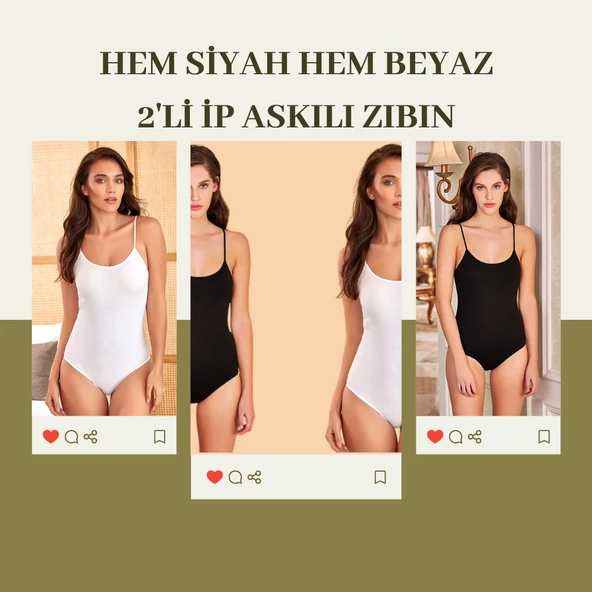 İp Askılı Zıbın Hem Siyah Hem Beyaz