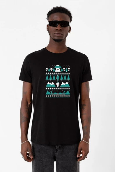 Paranormal Christmas Siyah Erkek Tshirt
