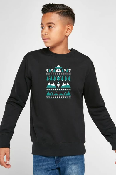 Paranormal Christmas Siyah Çocuk 2ip Sweatshirt