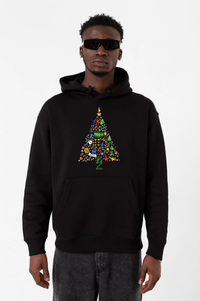 Broadway Christmas Siyah Erkek 3ip Kapşonlu Sweatshirt ürün görseli