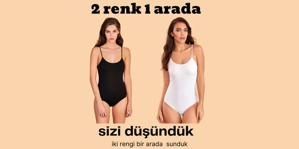 İp Askılı Zıbın Hem Siyah Hem Beyaz - 2