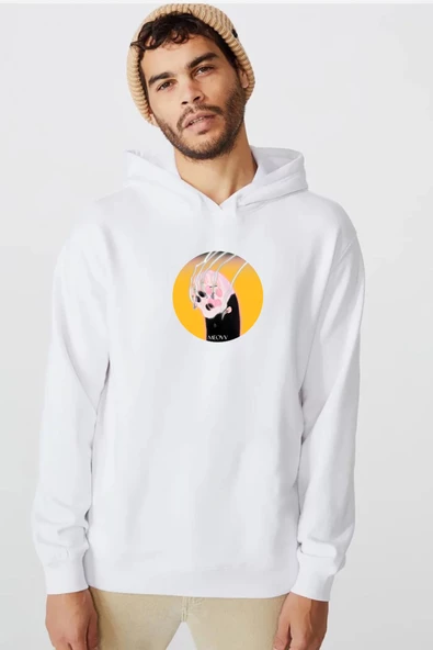 Meovv Meow Beyaz Erkek 3ip Kapşonlu  Sweatshirt