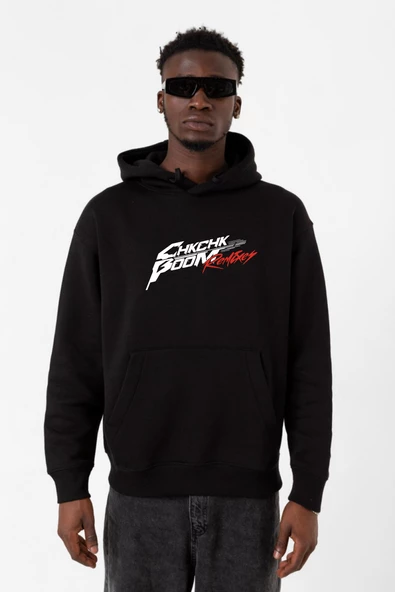 Stray Kids Chk Chk Boom Siyah Erkek 3ip Kapşonlu Sweatshirt