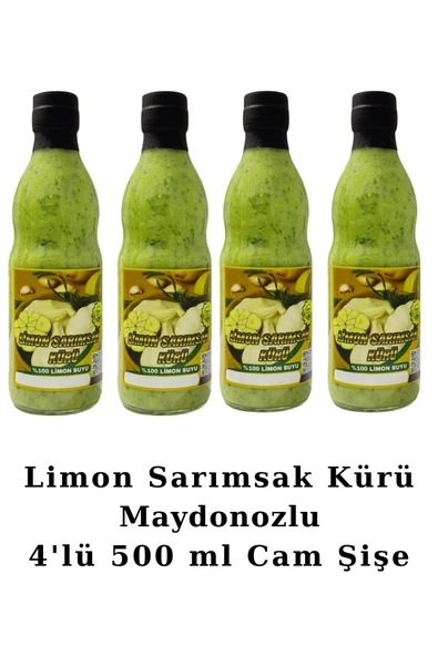 Limon Sarımsak Kürü Maydanozlu 4 x 500 ml Cam El Yapımı