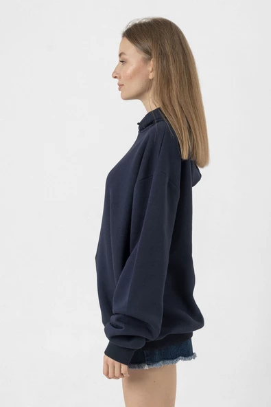 Beyblade Logo Lacivert Kadın 3ip Kapşonlu - Resim 4