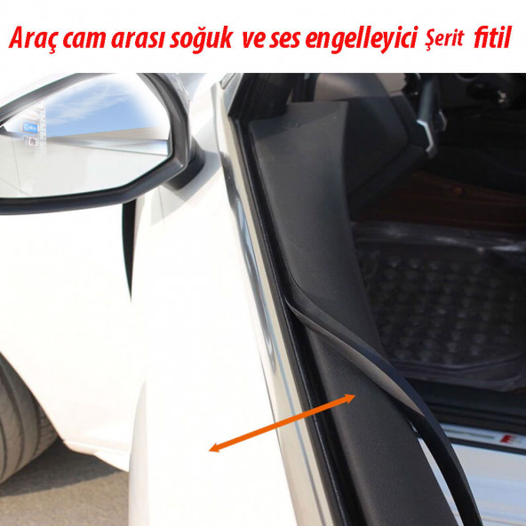 OTO CAM ARASI SES SOĞUK ENGELLEYİCİ FİTİL 4 METRE SİYAH