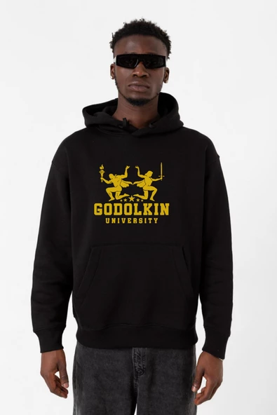 Gen V Godolkin University Logo Siyah Erkek 3ip Kapşonlu Sweatshirt ürün görseli