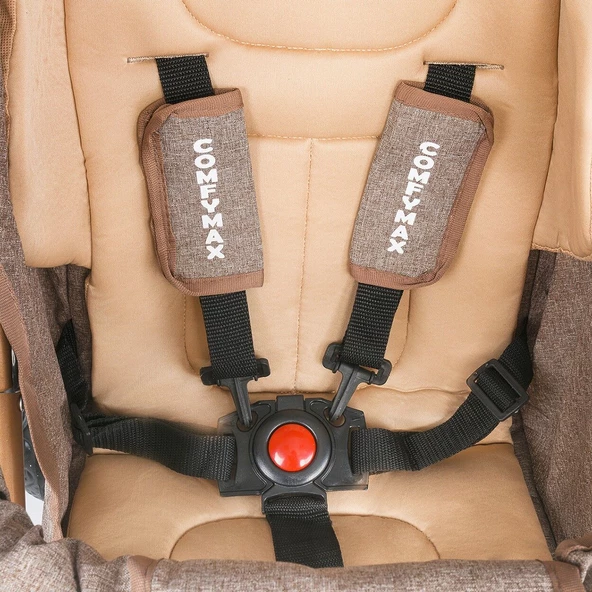 Comfymax Tam Yatar Baston Bebek Arabası – Wood Brown - 6