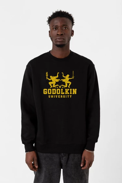 Gen V Godolkin University Logo Siyah Erkek 2ip Sweatshirt - Resim 2