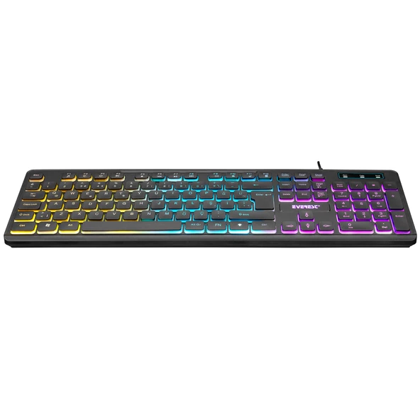 EVEREST KB-120 Sleek Siyah USB Gökkuşağı Aydınlatmalı Oyuncu Klavyesi - 3