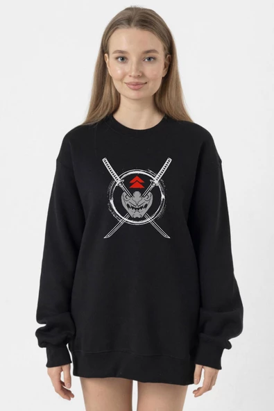 Ghost Of Tsushima Samurai Mask Siyah Kadın 2ip Sweatshirt