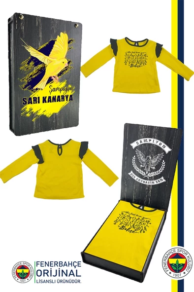 Fenerbahçe Orijinal Lisanslı Uzun Kol Lacivert Bebek Sweat Hediyelik Ahşap Kutulu - 12