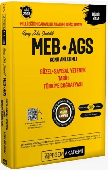 2025 MEB AGS Sözel Sayısal Yetenek Tarih Türkiye Coğrafyası Konu Anlatımlı Pegem Yayınları