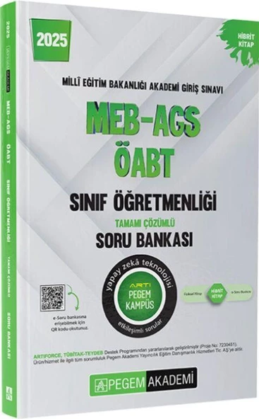 2025 MEB AGS ÖABT Sınıf Öğretmenliği Tamamı Çözümlü Soru Bankası Pegem Yayınları