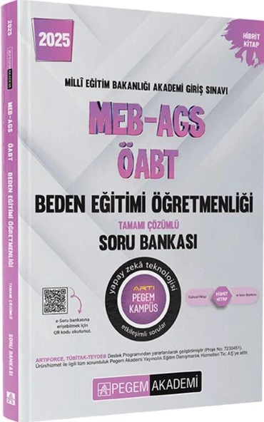2025 MEB AGS ÖABT Beden Eğitimi Tamamı Çözümlü Soru Bankası Pegem Yayınları