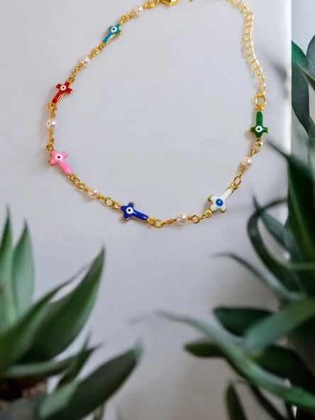 Renkli Haç Figürlü Özel Tasarım Bileklik - 3