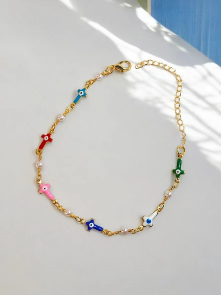 Renkli Haç Figürlü Özel Tasarım Bileklik - 2