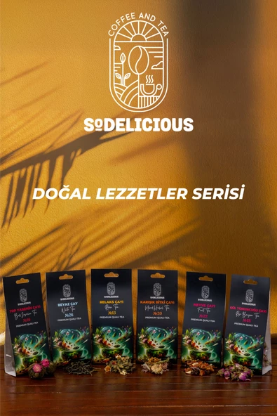 Doğal Lezzetler Serisi Çay Seti 6'lı Paket + 550ml Ateşe Dayanıklı Cam Demlik Hediyesi