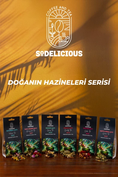 Doğanın Hazineleri Serisi Çay Seti 6'lı Paket + 550ml Ateşe Dayanıklı Cam Demlik Hediyesi