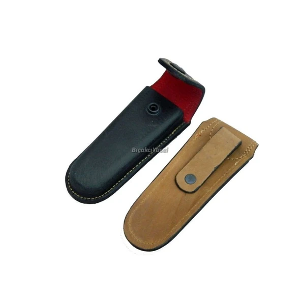 Hakiki Deri Çakı Kılıfı No:4 - 14 cm, Kemerlikli - 1