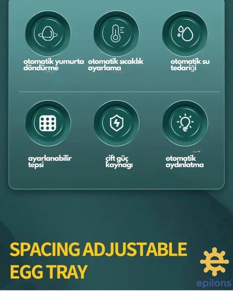 130 Yumurtalık Tam Otomatik Kuluçka Makinesi Wi-Fi Kamera Hediyeli Yedek Motorlu Profesyonel Tavuk Kaz Ördek Bıldırcın G - 4