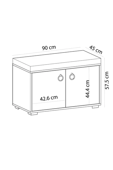 DEMONTE DECOR 3 Raflı 2 Kapaklı Şık Kullanışlı Minderli Hera Ayakkabılık Beyaz - 5