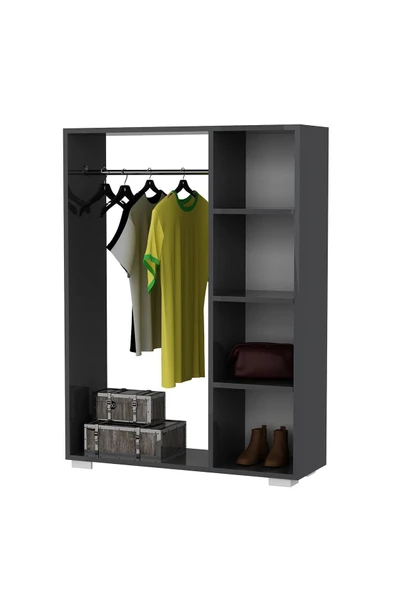DEMONTE DECOR Pro Mini Açık Gardırop Antrasit-antrasit - 3