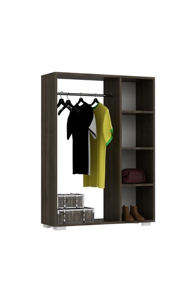 DEMONTE DECOR Pro Mini Açık Gardırop Ceviz-ceviz - 4