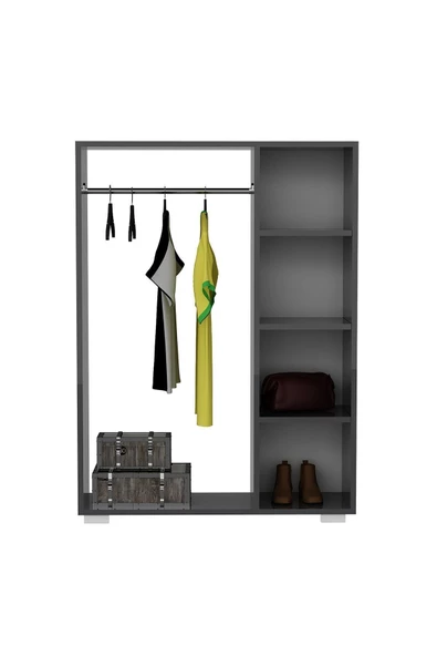 DEMONTE DECOR Pro Mini Açık Gardırop Antrasit-antrasit - 2