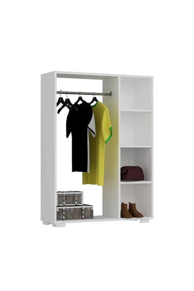 DEMONTE DECOR Pro Mini Açık Gardırop Beyaz-beyaz - 4