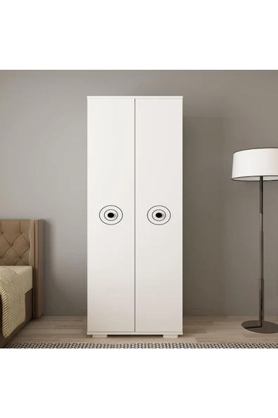 DEMONTE DECOR VALENS (B) 2 KAPAKLI GARDIROP ELBİSE DOLABI ve ÇOK AMAÇLI DOLAP BEYAZ BEYAZ