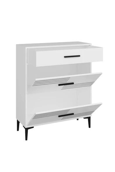 DEMONTE DECOR ALBERRTO ÇEKMECELİ ,2 KAPAKLI ŞİFONYER BEYAZ - 3