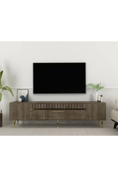 DEMONTE DECOR DEKOLP1DD TV SEHPASI CEVİZ-ALTIN