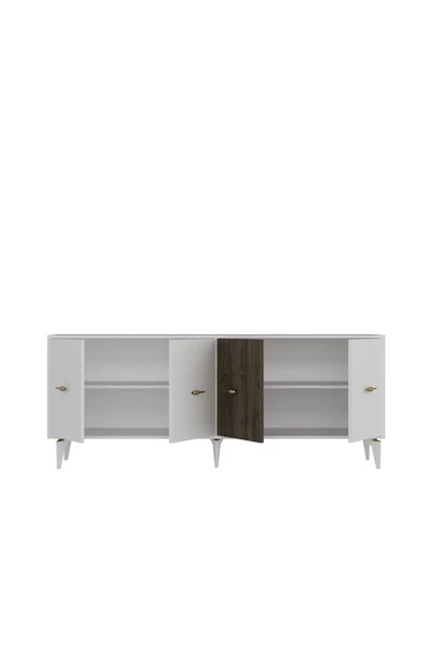 DEMONTE DECOR VERYDD 2'Lİ SALON TAKIMI 180 CM KONSOL (KX180) ve TV ÜNİTESİ BEYAZ-CEVİZ - 7