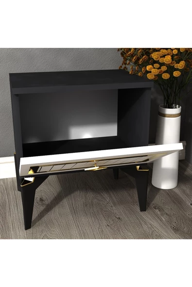 DEMONTE DECOR Norra Çocuk Genç Odası Takımı (G-C-L-P-R) Antrasit-Beyaz-Altın - 6