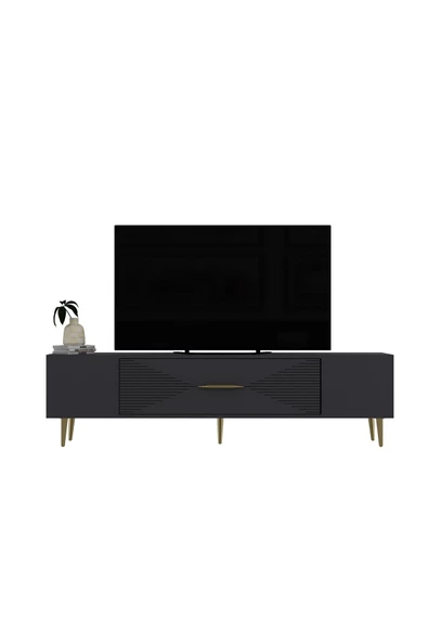 DEMONTE DECOR DEKOL1DD TV SEHPASI ANTRASİT-ALTIN - 3