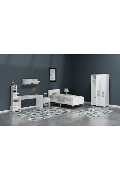 DEMONTE DECOR Assimo Çocuk Genç Odası Takımı (P-R-L-C-G) Beyaz-beyaz - 2