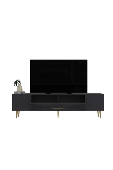DEMONTE DECOR DEKOL1DD TV SEHPASI ANTRASİT-ALTIN - 5