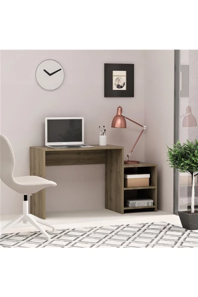 DEMONTE DECOR 2 Raflı Karen Çalışma Masası Ceviz