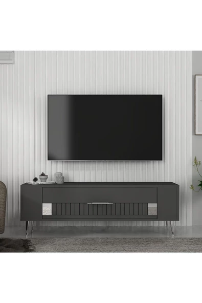 DEMONTE DECOR RETROLP4DD TV SEHPASI ANTRASİT-GÜMÜŞ