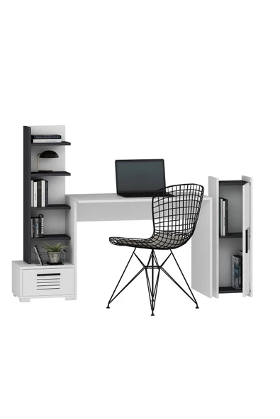 DEMONTE DECOR Asimo Çocuk Genç Odası Takımı (P-R-L-C-G) Antrasit-Beyaz - 5