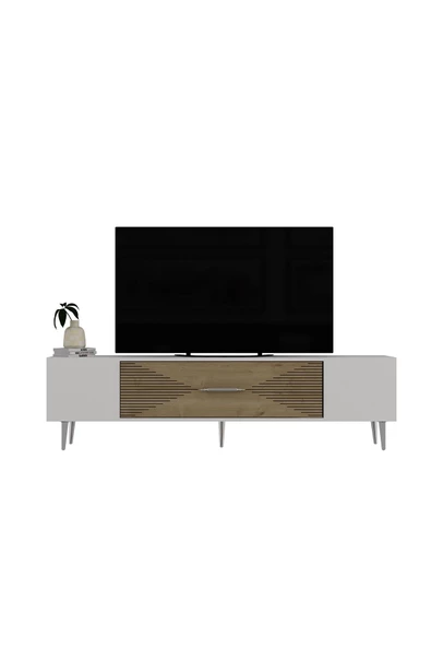 DEMONTE DECOR DEKOL1DD TV SEHPASI BEYAZ-SAFİR-GÜMÜŞ - 3
